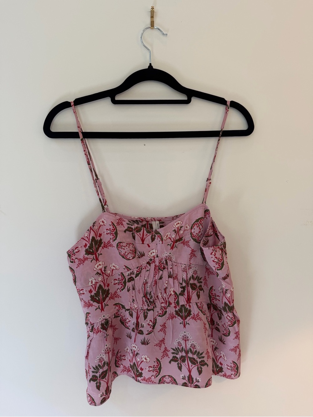 Anthropologie Pink Floral Camisole Tank Top